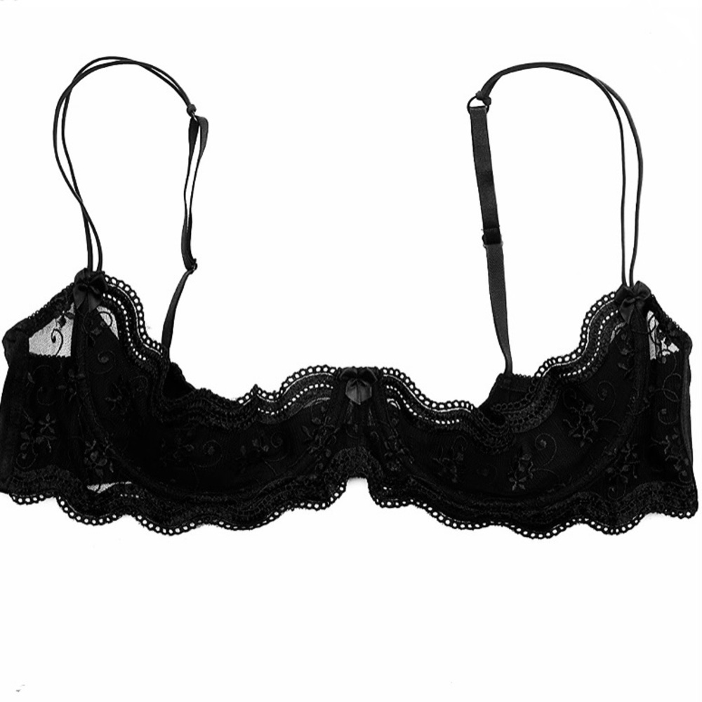 SOLD❌nwot Dreamgirl Black Lace Cupless Bra size 32